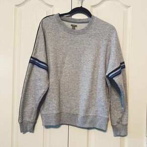Aerie Sweatshirt long Sleeve Gray with Blue Stripes Size Small